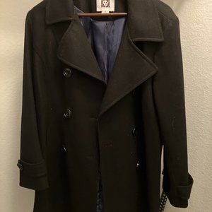 Women's Anne Klein Black Wool Peacoat, Size XL